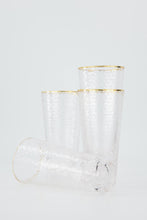 Load image into Gallery viewer, Frosted Gold Rim Drinking Glasses