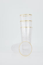 Load image into Gallery viewer, Frosted Gold Rim Drinking Glasses